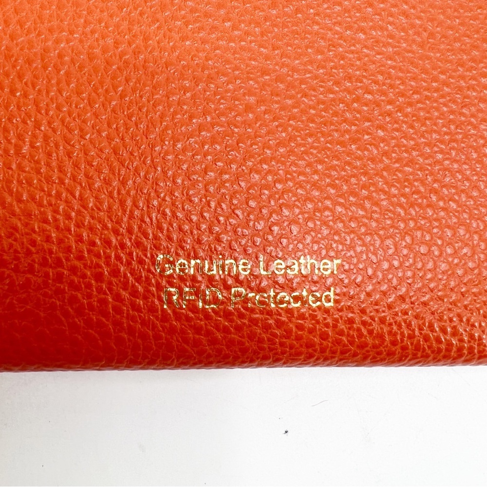 Ashwood Large Leather Note and Coin Purse Black Ash-14 Mandarin Orange - Picture 4 of 13